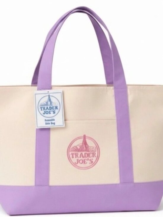 Trader Joe'S Handbags - Trader Joe’s 2026 Release Canvas Tote Bag (purple) NWT